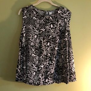 NWT Old Navy Black and White Animal Tank Shell Top